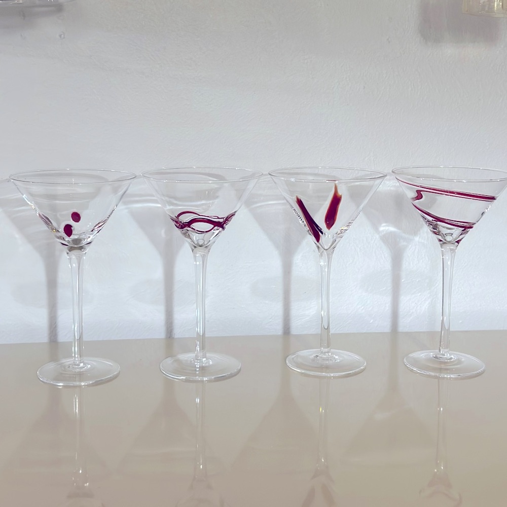 Pier 1 One vintage martini glass set of 4